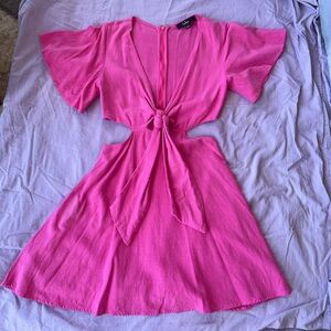 Lulu's Fuchsia Zip-Up Dress